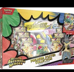 Pokemon TCG Ascended Heroes Premium Poster Collection Box Mega Lucario Sealed - Image 1
