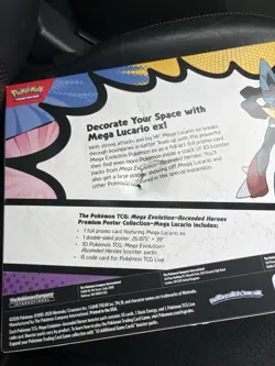 Pokemon TCG Ascended Heroes Premium Poster Collection Mega Lucario *DAMAGED* - Image 2