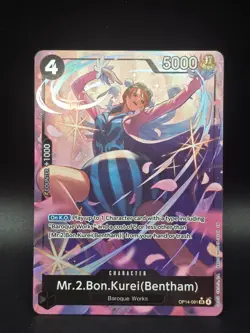 Mr.2.Bon.Kurei (Bentham) (Alternate Art) OP14-091 The Azure Sea's Seven Foil - Image 1