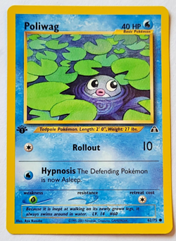 Pokemon TCG: Poliwag Neo Discovery #62/75 1st Edition VLP-NM - Image 1