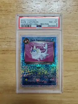Pokemon PSA 8 NM-MINT 2002 Dark Vaporeon Legendary Reverse Holo Card - Image 1
