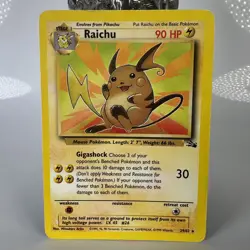 Raichu Non Holo Rare 29/62 Fossil Vintage WOTC Pokemon TCG Card LP/MP - Image 1