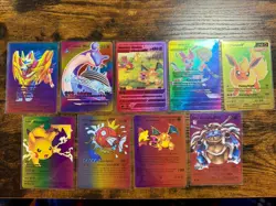 9 Shiny Custom Pokemon Holo Cards Lot – VMAX GX V Pikachu Charizard Blastoise - Image 1