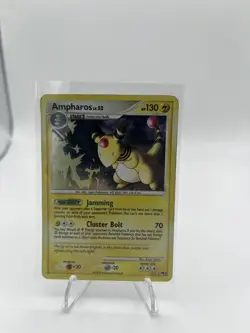 Pokemon 2008 Ampharos Holo Card 001/017 Pop Series 7 - DMG - Image 1