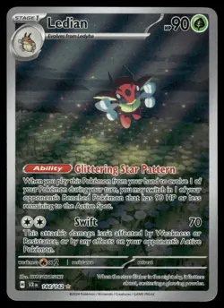 Pokemon Cards Ledian 144/142 Stellar Crown Illustration Rare NM - Image 1