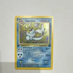 Vaporeon 1st Edition Holo Rare Jungle 12/64 Pokemon Card Wizards 1999 English - Image 1