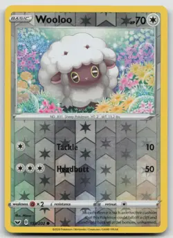 Reverse Holo Wooloo 153/202 Sword & Shield Base Set Common Pokemon TCG Card - Image 1