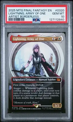 PSA 10 MTG Final Fantasy Lightning Army of One Artist Borderless 0320 FF13 - Image 1