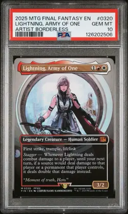 PSA 10 MTG Final Fantasy Lightning Army of One Artist Borderless 0320 FF13 - Image 3