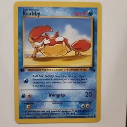 POKEMON 1st Edition Krabby 51/62 Common Fossil Mint/ NM - Image 2