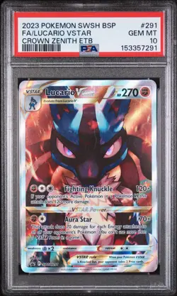 The Pokemon Company Lucario VSTAR SWSH291 Crown Zenith Promo Holo PSA 10 - Image 1