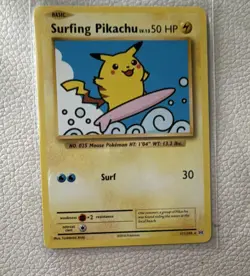 Pokemon Surfing Pikachu Evolutions Secret Rare 111/108 Regular 50 HP - Image 1