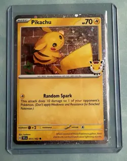 Pikachu 051/162 Temporal Forces Pokemon Day 2026 Stamp Promo Holo 30th Ani - Image 1