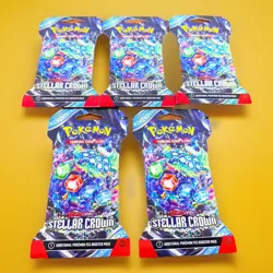 Lot of 5 Pokemon Booster Packs Scarlet & Violet Stellar Crown 50 Cards 5x10 - Image 2