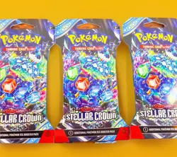 Lot of 5 Pokemon Booster Packs Scarlet & Violet Stellar Crown 50 Cards 5x10 - Image 3