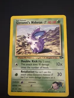 Giovanni’s Nidoran Gym Challenge Pokemon Male Basic/Common #76 LP - Image 1