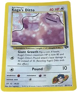 Pokemon Koga’s Ditto 10/132 Holo Rare Gym Challenge 1995 WOTC - Image 1