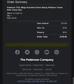 LOT OF 2 ** Presale ** Chaos Rising Pokemon Center ETB Elite Trainer Box Pokemon - Image 2