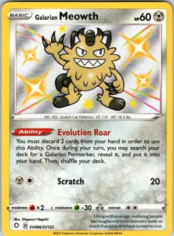 Galarian Meowth SV086/SV122 Shining Fates: Shiny Vault Pokemon NM Holo - Image 1