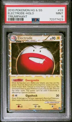 Electrode-Holo Pokemon Heartgold & Soulsilver Triumphant 93 NM PSA 9 - Image 1