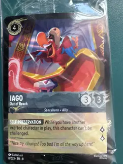 Exclusive D23 Disney Lorcana lago Out Of Reach Card. New In Package - Image 1