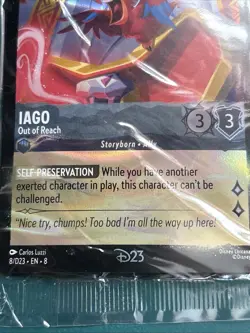 Exclusive D23 Disney Lorcana lago Out Of Reach Card. New In Package - Image 3