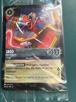 Exclusive D23 Disney Lorcana lago Out Of Reach Card. New In Package - Image 5