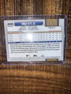 Bobby Witt Jr. 2026 Topps Series 1 #205 Team Color Border SP Kansas City Royals - Image 4