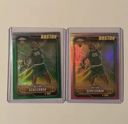 Baylor Scheierman Topps Chrome #143 Green And Pink Refractor 2 Card Lot - Image 1