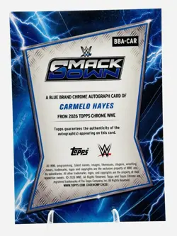 CARMELO HAYES - BLUE BRAND ON CARD AUTO BASE #BBA-CAR - 2026 Topps Chrome WWE - Image 4