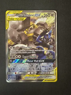 Pokemon Lucario Melmetal GX SM192 Tag Team Full Art Black Star Promo NM - Image 1