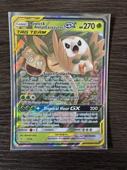 Rowlet & Alolan Exeggutor GX 1/236 Sun and Moon Unified Minds Tag Team - Image 1