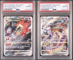 PSA 10 Charizard 212/172 Mewtwo 221/172 Sar Vstar Universe Japanese Pokemon Card - Image 1