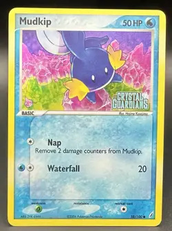 Pokemon TCG Mudkip 58/100 EX Crystal Guardians Reverse Holo Stamped MP Card - Image 1