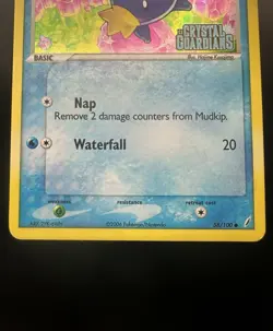 Pokemon TCG Mudkip 58/100 EX Crystal Guardians Reverse Holo Stamped MP Card - Image 4