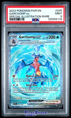 Pokemon Card PSA 9 Garchomp ex 245/182 PAR Paradox Rift SIR Alt Art FA 2023 - Image 1