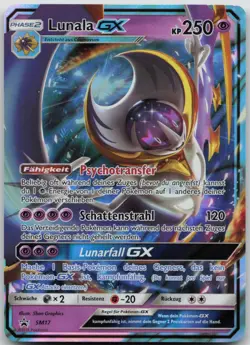 Lunala GX SM 17 - Sonne Mond Black Star Promo - DE - EXC - Pokemon TCG Karte - Image 1