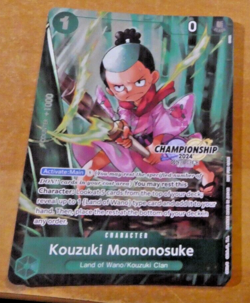 ONE PIECE ENGLISH CARD CHAMPIONSHIP HOLO GAME CARTE Kouzuki Momonosuke OP01-041 - Image 1