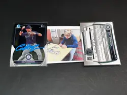 Colt Emerson Mariners Signed 2023 Bowman Draft 1st Chrome Beckett Holo Paint - Image 1