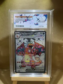 Pokemon Charizard EX Scarlet Violet Obsidian Flames 215/197 ACE 10 - Image 1
