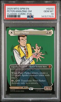 2025 MTG MARVEL'S SPIDER-MAN #0232 AMAZING SPIDER-MAN/PETER PARKER PSA 10 - Image 2