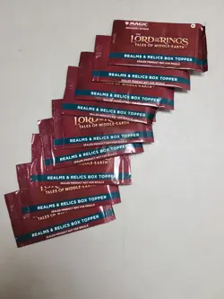 9 x Lord of the Rings Tales of Middle-Earth Realms & Relics Box Topper Packs Mtg - Image 1