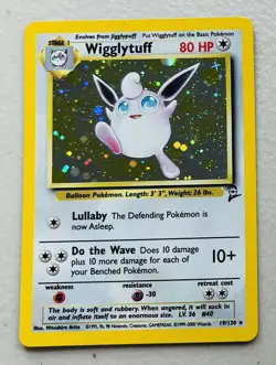 Pokemon Card Wigglytuff 19/130 Base Set 2 Holo Rare - Image 1
