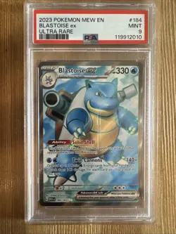 Blastoise ex 184/165 Ultra Rare - English Pokemon 151 PSA 9 - Image 1