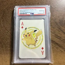 2007 POKEMON PEARL VERSION PLAYING CARDS ACE OF DIAMONDS PIKACHU PSA 10 - Image 1