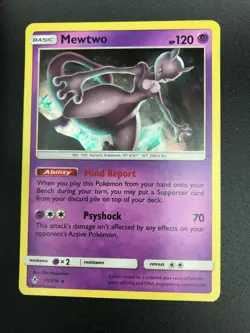 Mewtwo 75/214 Alternate Holo Promo SM Unbroken Bonds Pokemon Card NM TCG 2019 - Image 1