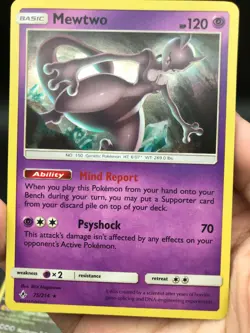 Mewtwo 75/214 Alternate Holo Promo SM Unbroken Bonds Pokemon Card NM TCG 2019 - Image 2