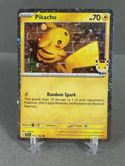 Pikachu 2026 Pokemon Day Stamp - 051/162 - Promo Cosmo SWIRLS #1 - Image 1