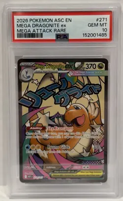 2026 Pokemon Ascended Heroes Mega Dragonite EX #271 Attack Rare PSA 10 Gem Mint - Image 1
