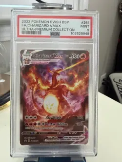 PSA 9 2022 Pokemon Charizard VMAX Black Star Promo Ultra Premium Holo #SWSH261 - Image 1